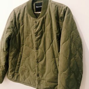 Madewell Green Bomber Jacket in Small